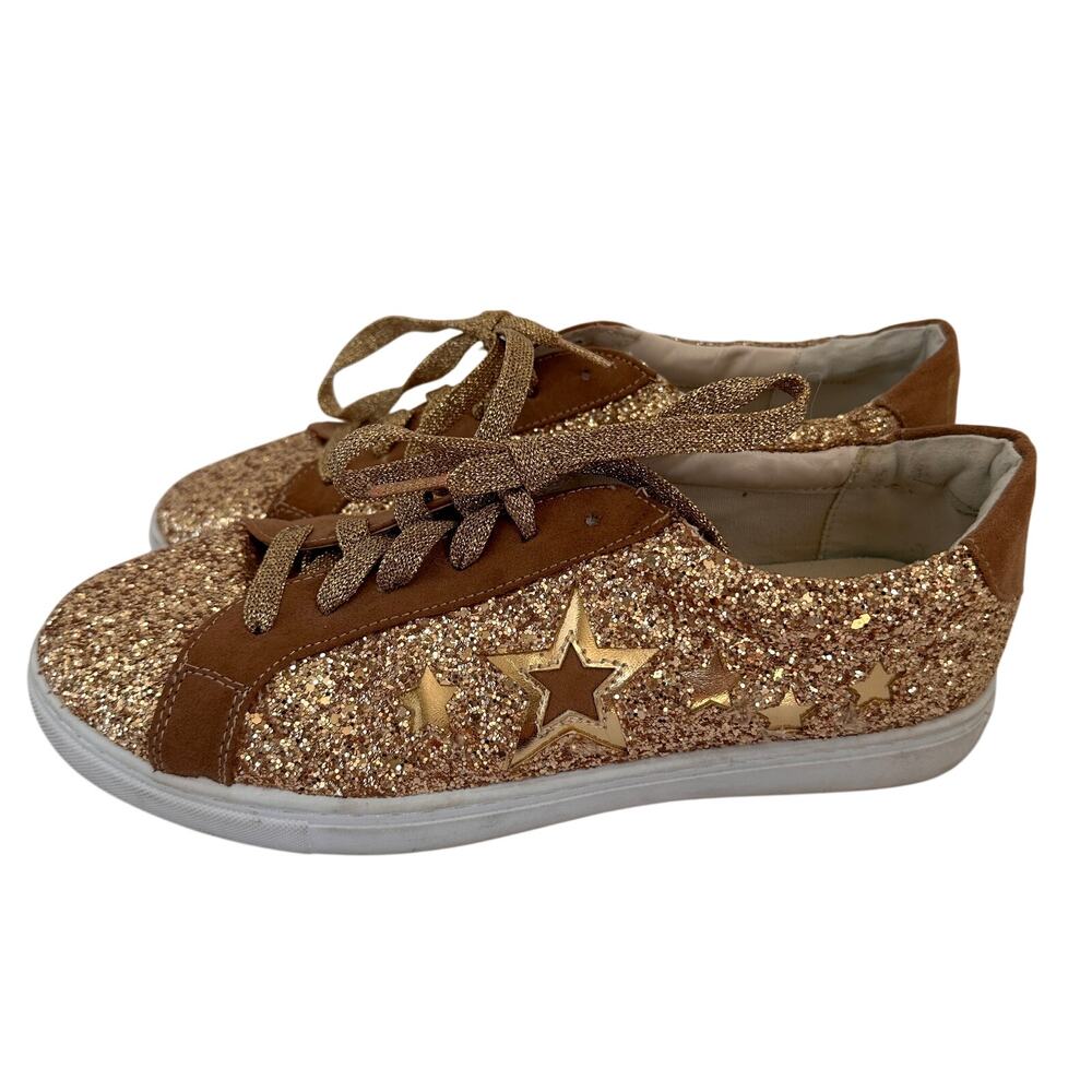 Circus by Sam Edelman Gold Glitter Sneaker Shoes // 8.5